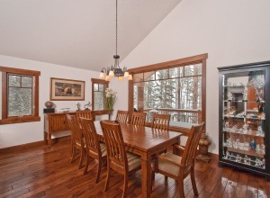 Rustic dining room with wooden furniture