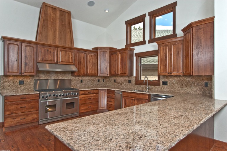 Modern kitchen with wooden cabinetry
