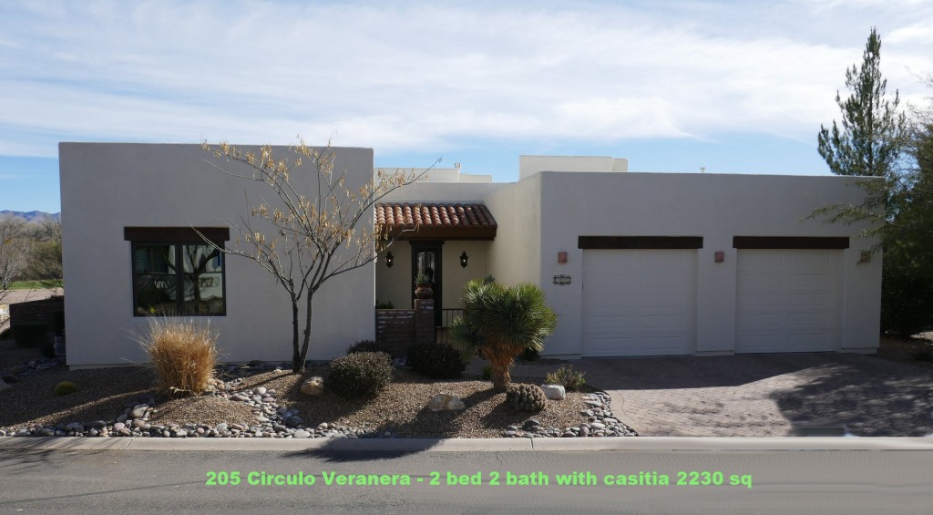 Modern desert home with two-car garage